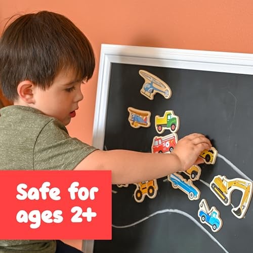 SPARK & WOW Spark Wow Wooden Magnets Transport Magnets for Kids Ages 2 OpenEnded Play Adhere to Fridges Whiteboards and More - Image 5
