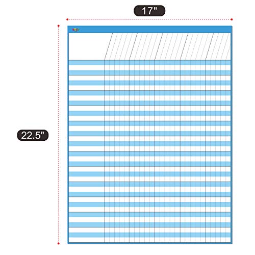 SpriteGru 12 Pack Multi-Color Dry Erase Incentive Chart/Chore/Responsibility/School Attendance/Homework Progress Tracking Chart with 2112 Reward Star Stickers, (17" x 22.5") - Image 3