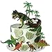 LEFUBABY Dinosaur Cake Toppers with Dinosaur Eggs Leaves Trees Cake Decorations for Birthday Party Dinosaur Theme Party - Image 3