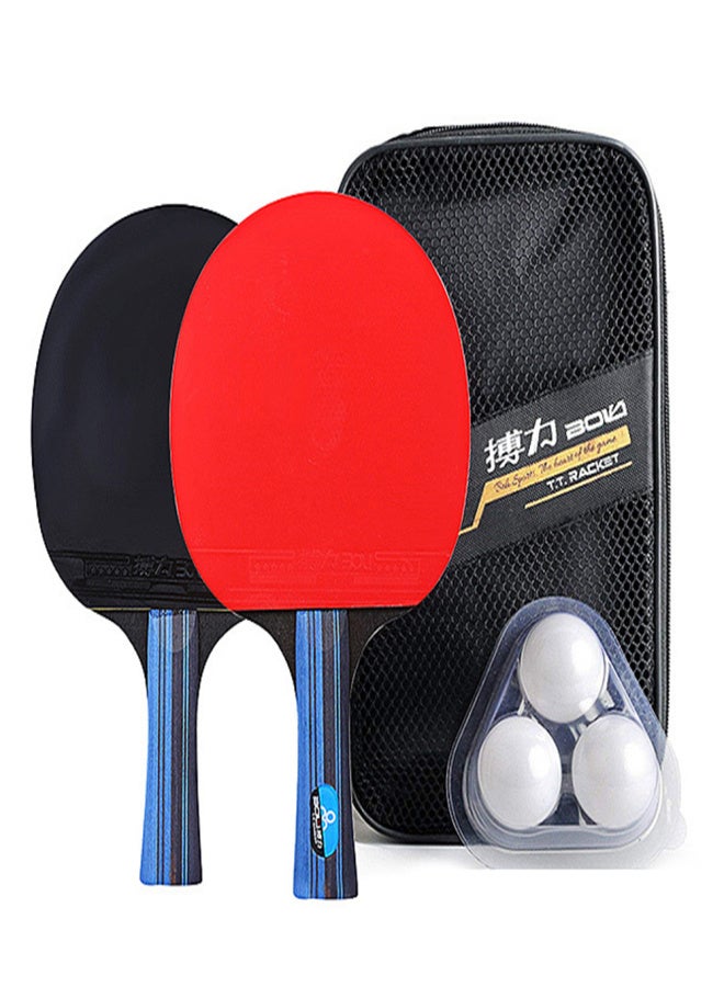 Boli Table Tennis Racket Set 2 Ping Pong Paddles and 3 Ping Pong Balls Storage Pouch - Image 1