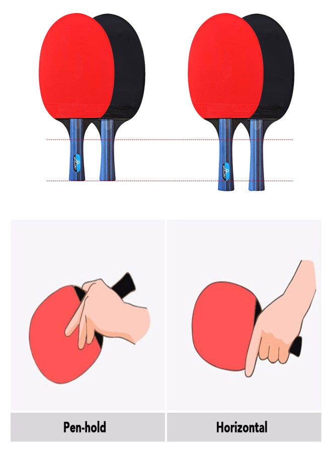 Boli Table Tennis Racket Set 2 Ping Pong Paddles and 3 Ping Pong Balls Storage Pouch - Image 5