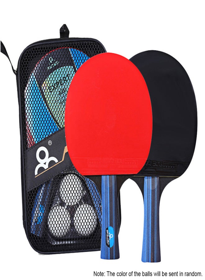 Boli Table Tennis Racket Set 2 Ping Pong Paddles and 3 Ping Pong Balls Storage Pouch - Image 4