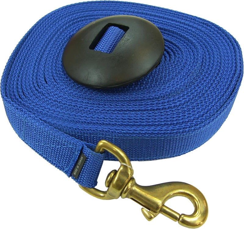Lunge Line with Rubber Stopper 25' - Solid Brass Snap, Precision Equestrian Training and Exercise, Essential for Maximum Control