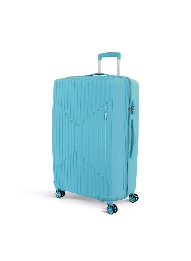 KAMILIANT by American Tourister Savvy Large Check-in Trolley Bag, 80 cm Hard Case PP Suitcase with 360° Spinner Wheels & Combination Lock, Sea Blue - Image 1