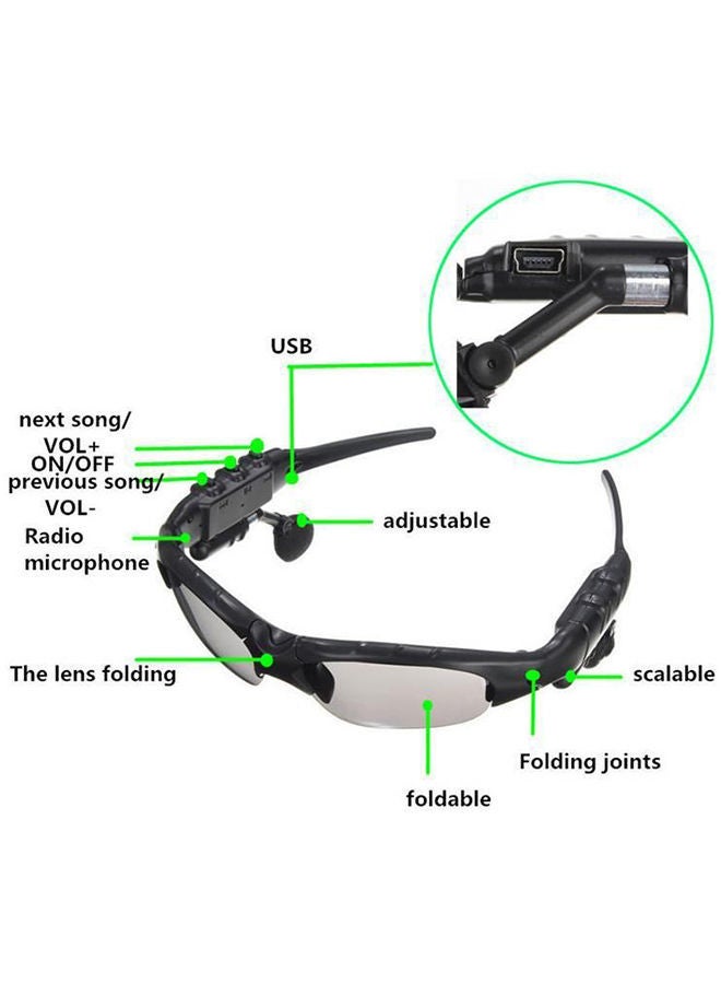 NIBEMINENT Wireless Sun Glasses Headphone Black - Image 4