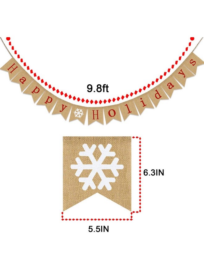 Partyprops Happy Holidays Banner Burlap | Christmas Banner Burlap | Christmas Decorations| Holiday Decorations| Perfect for Home Yard Indoor Outdoor Mantel Fireplace Hanging Decor - Image 3