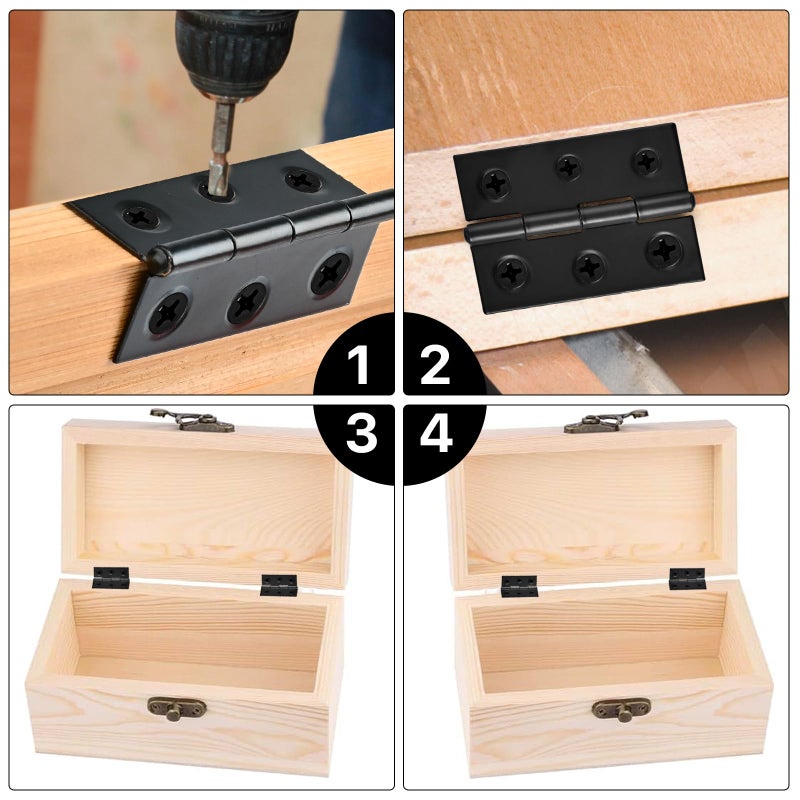 QANQIUPLE 2 Inch Stainless Steel Folding Hinges for Wood Door Wooden Box Small Crafts or Lightweight Projects assigned 108 Screws - Image 5