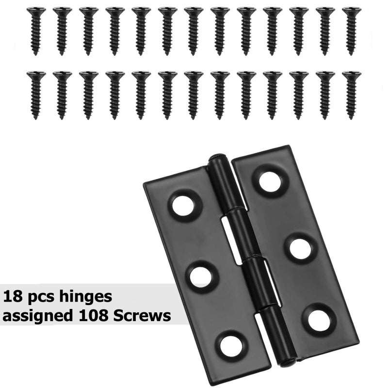 QANQIUPLE 2 Inch Stainless Steel Folding Hinges for Wood Door Wooden Box Small Crafts or Lightweight Projects assigned 108 Screws - Image 4