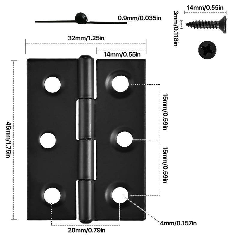 QANQIUPLE 2 Inch Stainless Steel Folding Hinges for Wood Door Wooden Box Small Crafts or Lightweight Projects assigned 108 Screws - Image 3