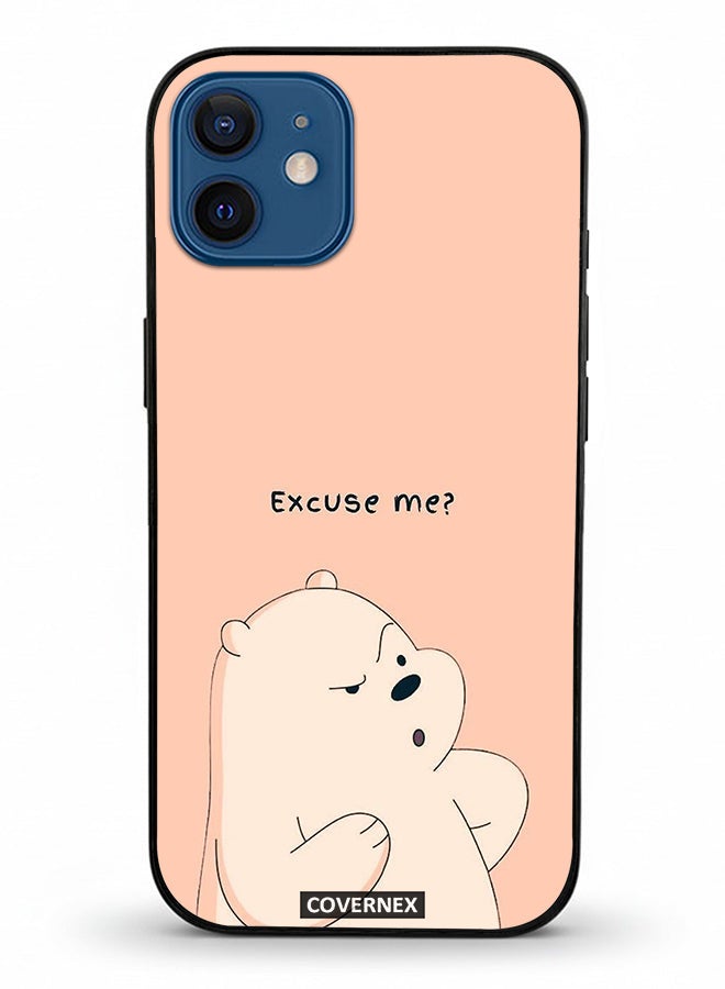 Covernex Apple iPhone 12 Protective Case Cover Printed Featuring Ice Bear Illustration Excuse Me - Image 2