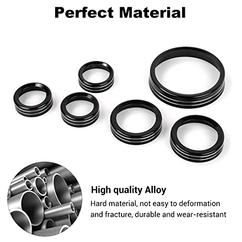 JWWY Air Conditioner Headlight Switch Knob 4WD Wheel Drive Trailer Gear Switch Knob Cover for 2021-2026+ Ford Bronco Accessories Aluminum Alloy 6PCS Black（Don't fit Bronco Sport） - Image 4