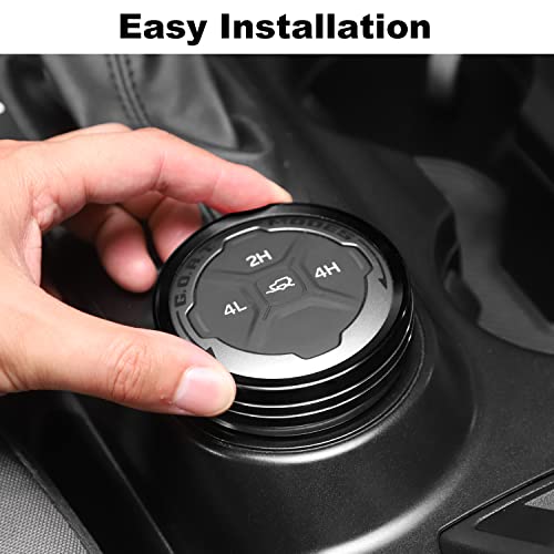 JWWY Air Conditioner Headlight Switch Knob 4WD Wheel Drive Trailer Gear Switch Knob Cover for 2021-2026+ Ford Bronco Accessories Aluminum Alloy 6PCS Black（Don't fit Bronco Sport） - Image 3