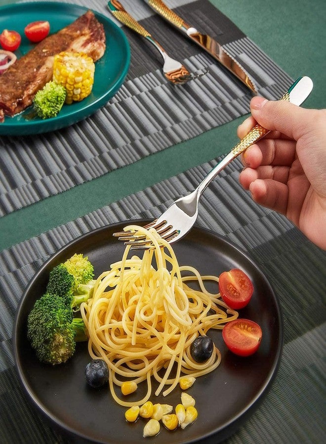P Plus Fire Large Dinner Forks Set, Polished 18/10 Stainless Steel Flatware with Comfortable Grip & Rust-Free Finish, Great for Home, Buffet or Restaurant Use (Big Fork, Silver, Pack of 6) - Image 3