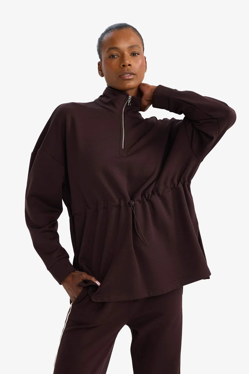 Defacto  DeFactoFit Long Fit Modal Sports Sweatshirt  | Best Price UAE
