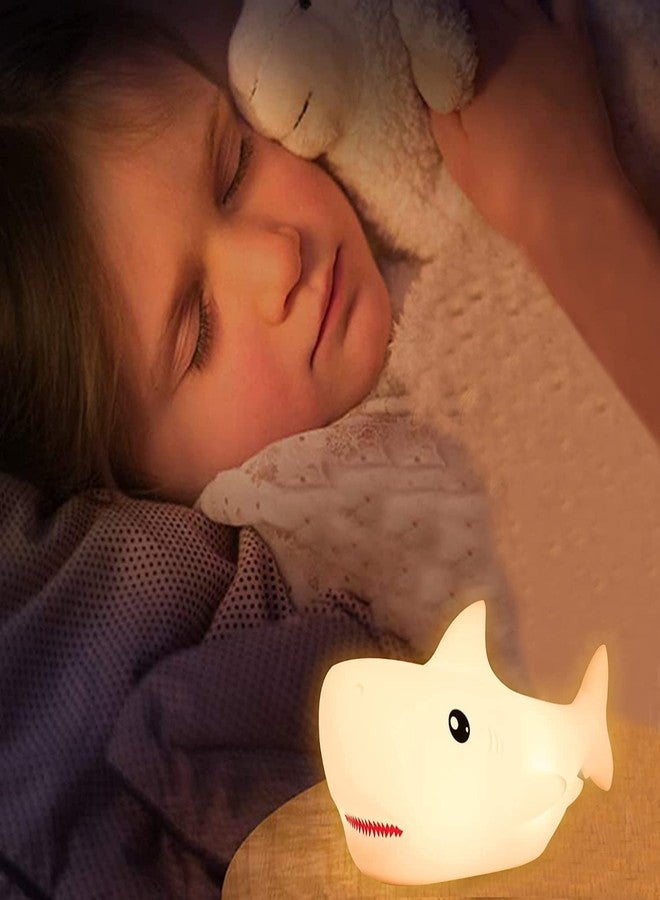 NGEL Cute Nursery Decor Silicone Night Lamp || 7 Colour Changing Night Light for Kids Bedroom || USB Rechargeable Night Lamp with Gesture Control (Pack of 1) (Silicon Shark Lamp) - Image 5