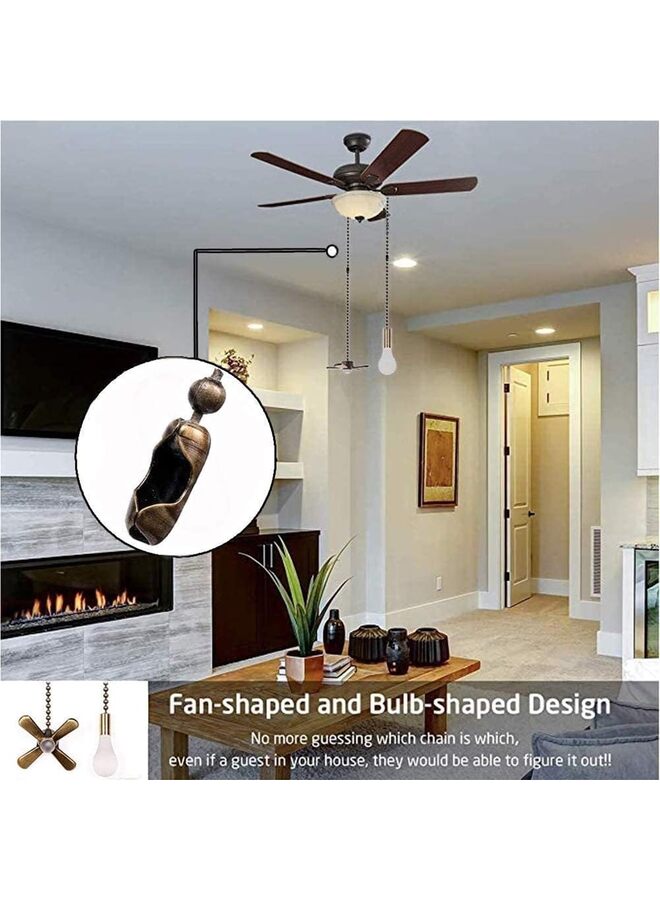 Ceiling Fan Pull Chain Extender, 12Extra Long with Decorative Frosted Glass Bulb and Fan Cord, Fit All Standard 3mm Diameter Ceiling Fans and Light Fixtures Factory Pull for Ceiling - Image 3