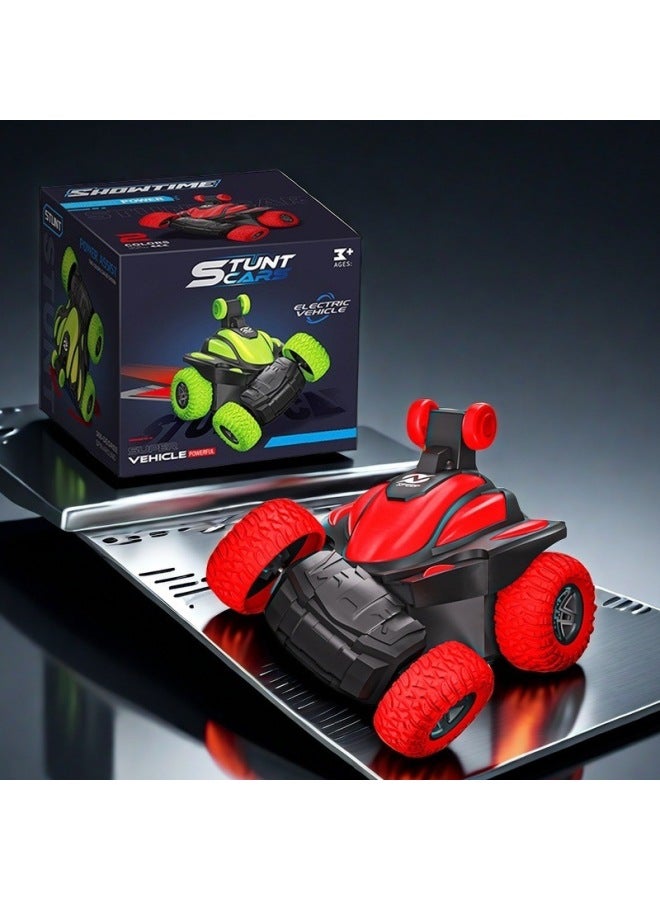 Children's Electric Remote Control Car 360 Rotating Stunt Dipper Boy Flash Model Toy-Color:Green-electric Cone Dump Truck-Proportion:Color Box - Image 2