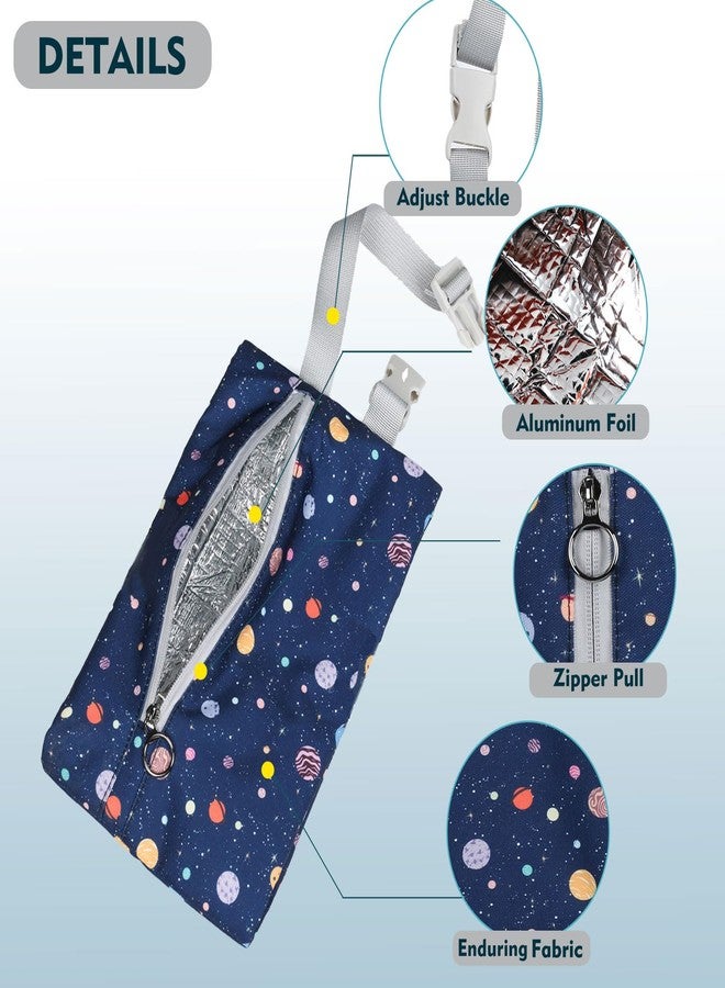 Maplerich Insulated Snack Bag, Freezable Small Cooler Bag with Zipper and Adjustable Buckle, Rectangular Thermal Cooler Bag (Starry) - Image 3