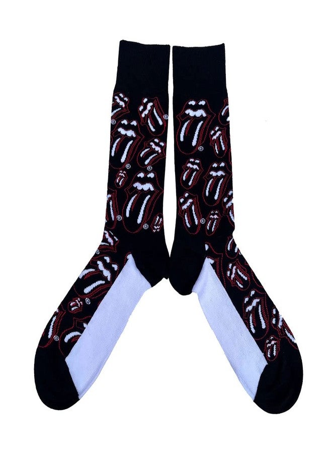 Unisex-adult Rolling Stones Outline Tongues (US Men's Shoe Size 8 - 12) Socks One Size Black