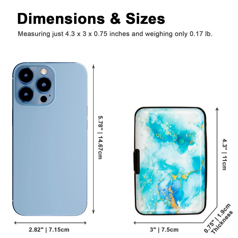 Kaabao RFID Blocking Small Metal Credit Card Holder Wallet for Women Men Business Aluminum Protector Sleeves Slim Mini Cards Case (Alcohol Ink Fluid Painting) - Image 5