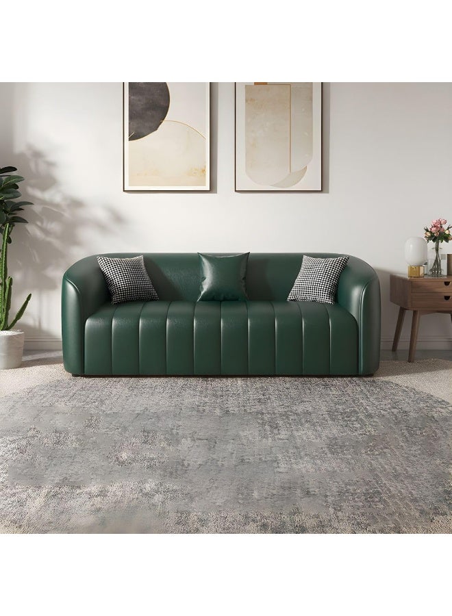 Poppins Home Contemporary Three-Seater Sofa with Tuxedo-Style Design and Sleek Faux Leather Upholstery  - Image 1