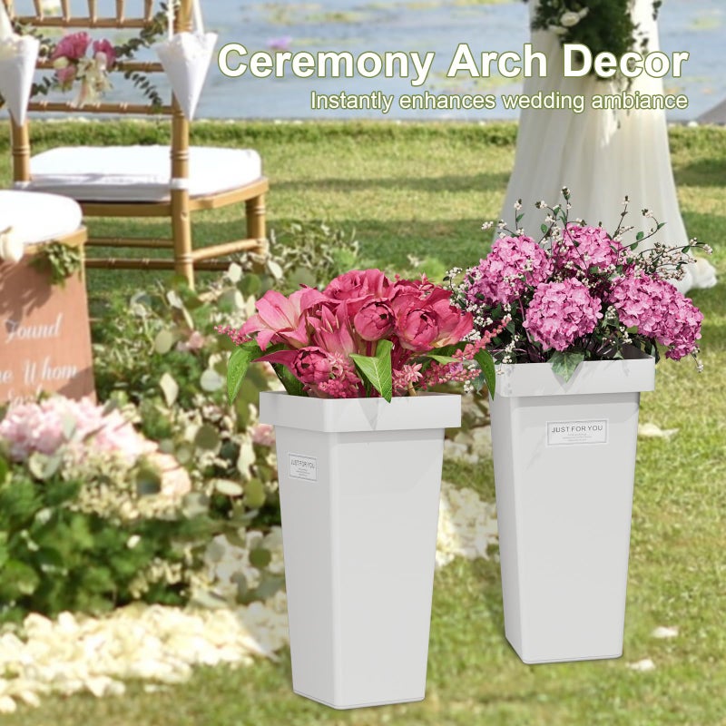 NEYCIL Flower Buckets, 6-Pack Plastic Flower Vases with Stickers for DIY Flower Bar, Floral Buckets for Cut Flower Farmhouse Vases for Decor Wedding Table Centerpiece, H: 13.39 inch - Image 5