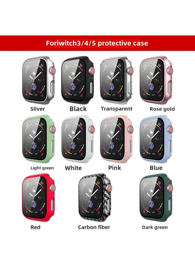 Applicable AppleWatchUltra Apple 456 Generation Watch Protective Shell Injected Tempered Film One-piece Case-Color:Transparent-Exterior Dimension:38mm