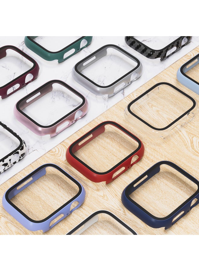 Applicable AppleWatchUltra Apple 456 Generation Watch Protective Shell Injected Tempered Film One-piece Case-Color:Transparent-Exterior Dimension:38mm