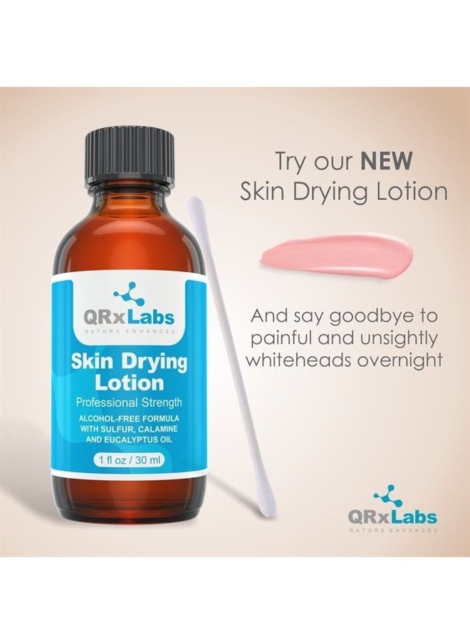 QRxLabs - Drying Lotion - Alcohol-Free Overnight Acne & Whitehead Spot Treatment – Fights Blemishes, Pimples & Breakouts for a Clear Skin – Fast Acting Formula with Sulfur & Salicylic Acid - 1 fl oz - Image 1