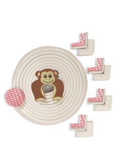 Bumtum BUMTUM Baby Safety Strip Furniture Edge Guard Cushion Cover Infant & Kids Taped Corner Protectors Extra Long 16.4 ft Edge and 8 Pre-Taped Corner Protectors| White Pack of 1  - Image 1