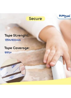 Bumtum BUMTUM Baby Safety Strip Furniture Edge Guard Cushion Cover Infant & Kids Taped Corner Protectors Extra Long 16.4 ft Edge and 8 Pre-Taped Corner Protectors| White Pack of 1  - Image 5