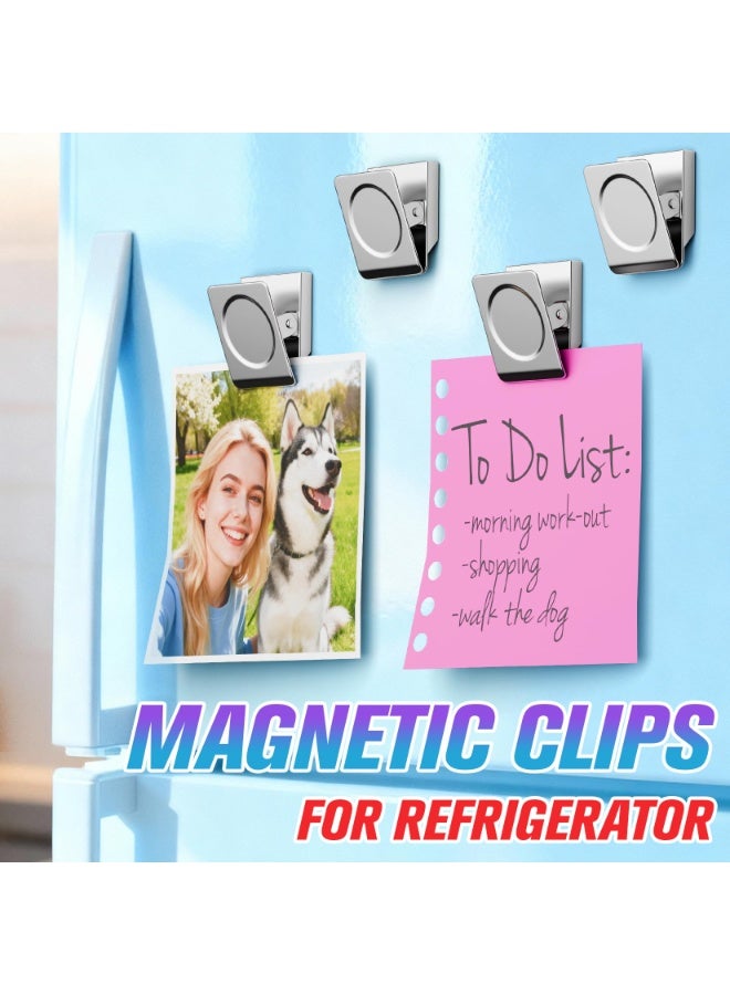 4 Pcs 45mm Large Magnetic Clips Heavy Duty for Notes, Strong Fridge Refrigerator Magnets Chip Clip for Organization,Whiteboard, Classroom, Cruise, Office - Image 5