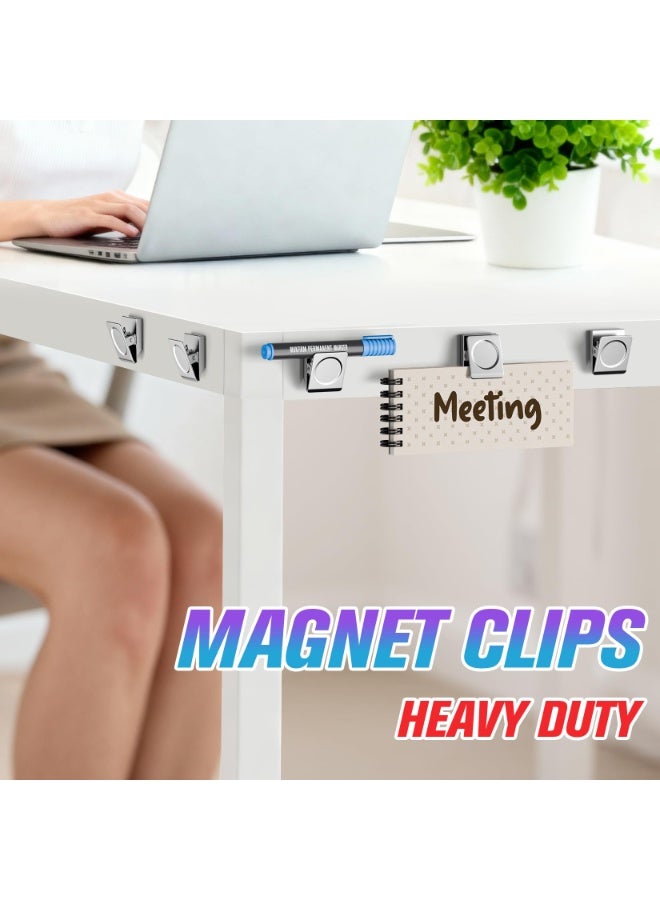 4 Pcs 45mm Large Magnetic Clips Heavy Duty for Notes, Strong Fridge Refrigerator Magnets Chip Clip for Organization,Whiteboard, Classroom, Cruise, Office - Image 2