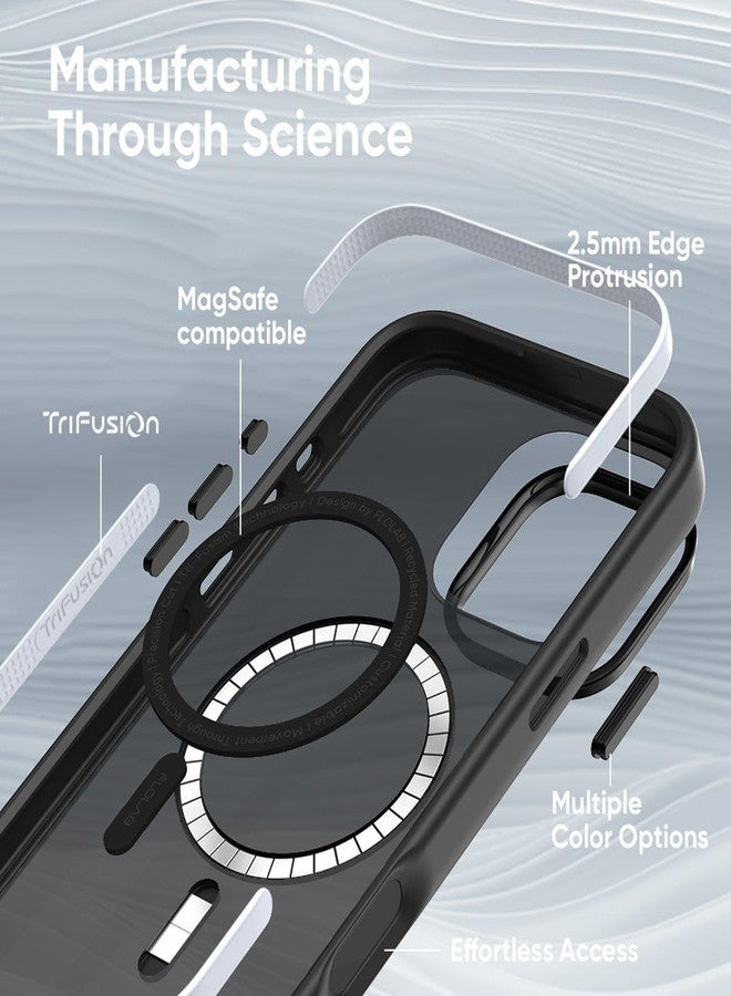 FLOLAB Surtect Tri-Fusion Magnetic for iPhone 16 Pro Case Protective Slim Design Magsafe Compatible Military Grade - Full Black - Image 4