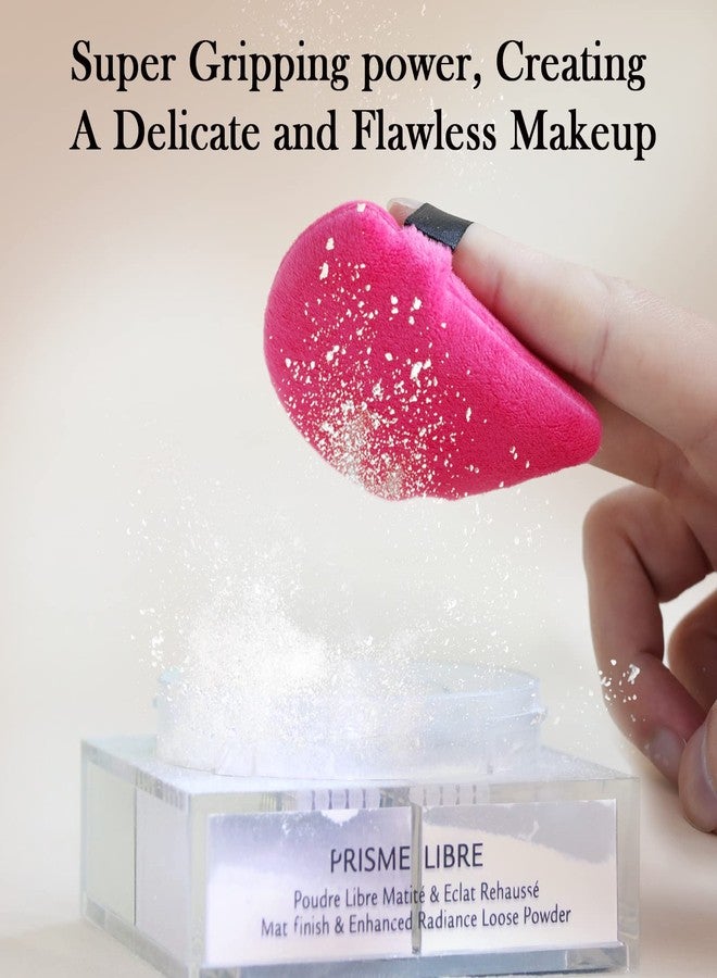 Daubigny Powder Puff Daubigny 6 PCS Powder Puffs Makeup Puff Face Soft Triangle Powder Puff for Loose Powder Mineral Powder Body Velour Cosmetic Foundation Sponges Blender Beauty Makeup Tools(Rose Red Black) - Image 4