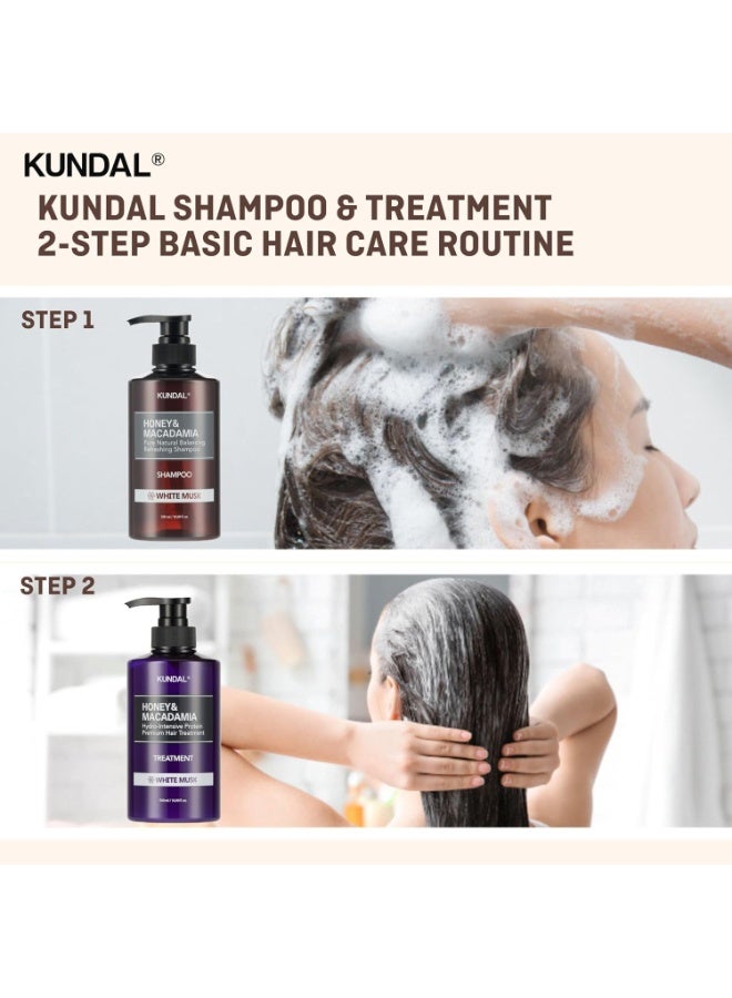 KUNDAL Korean Shampoo and Conditioner Set [White Musk] Salon-quality, Long Lasting Scent, Moisturizing, Sulfate-Free, Argan & Macadamia Oil, Korean Hair care,16.9 fl oz each, Stocking Stuffers - Image 4