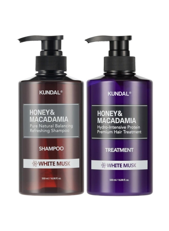 KUNDAL Korean Shampoo and Conditioner Set [White Musk] Salon-quality, Long Lasting Scent, Moisturizing, Sulfate-Free, Argan & Macadamia Oil, Korean Hair care,16.9 fl oz each, Stocking Stuffers - Image 1