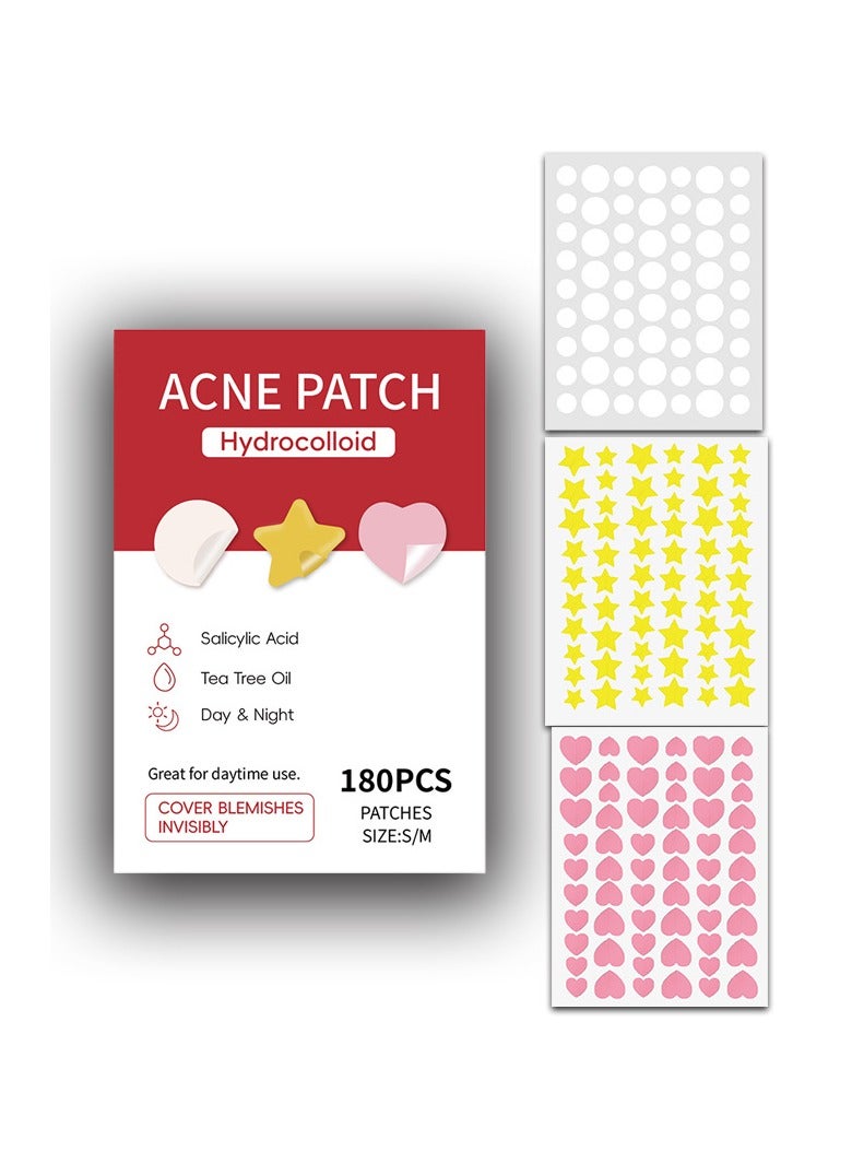 اكني باتش 180 قطعة من رقعة حب الشباب على شكل نجمة لإصلاح حب الشباب وإزالة بقع حب الشباب وتغطية بقع حب الشباب ورقعة إصلاح حب الشباب - Image 1