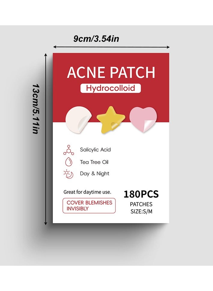 اكني باتش 180 قطعة من رقعة حب الشباب على شكل نجمة لإصلاح حب الشباب وإزالة بقع حب الشباب وتغطية بقع حب الشباب ورقعة إصلاح حب الشباب - Image 2