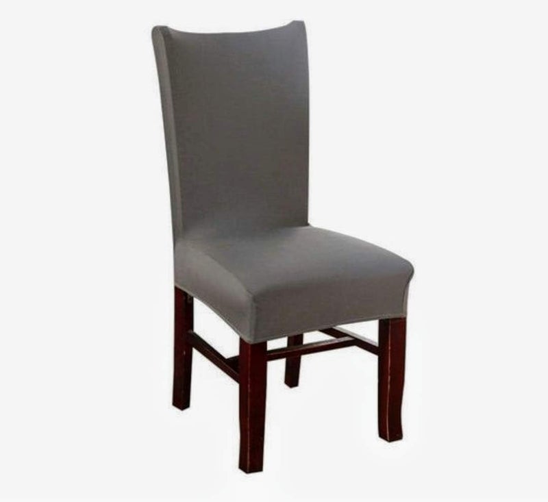 Velvet Chair Cover 6 Piece Luxury Thick Seat Charcoal L - Image 2