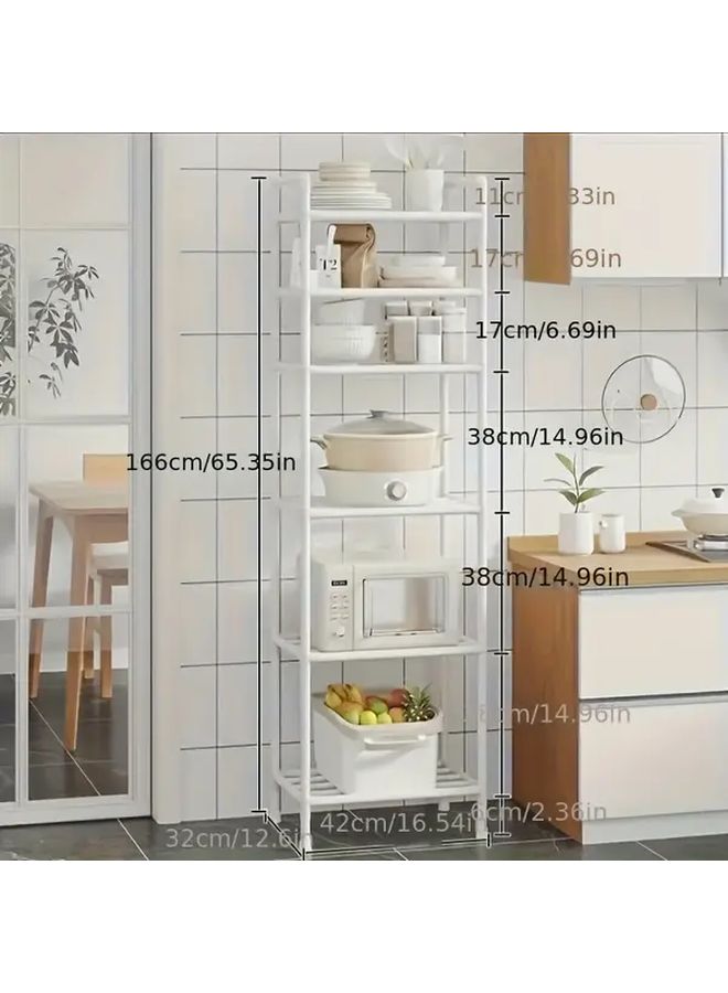 رفف تخزين مطبخ معدني منظم قائم على الأرض متحرك متعدد الطبقات تصميم يوفر المساحة - Image 5