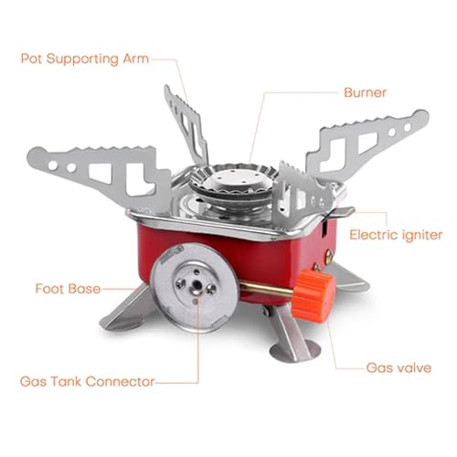EYUVAA LABEL Portable Camping Stove for Travel Lightweight Backpack Butane Gas Burner, Compact Cooking Stove, Small Foldable Gas Stove for Hiking, Travel, Outdoor Cooking, and Camping (Pack of 1) - Image 4