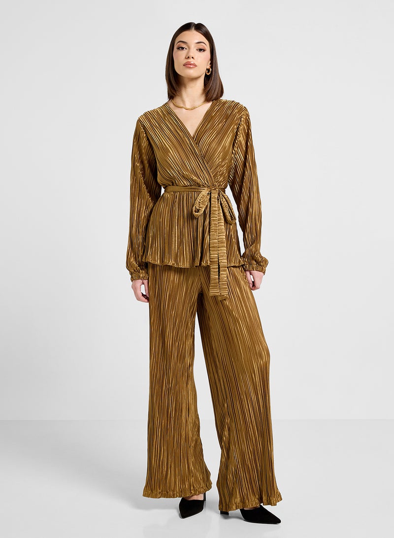 ELLA Pleated Top & Pant Set - Image 1