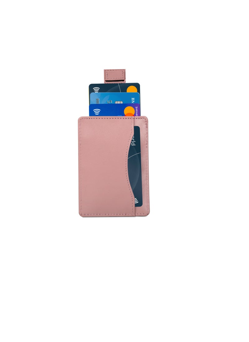 SKENZBI - Slim Wallet for Men Women  Card Holder with RFID Protection Minimalist Pink - Image 1