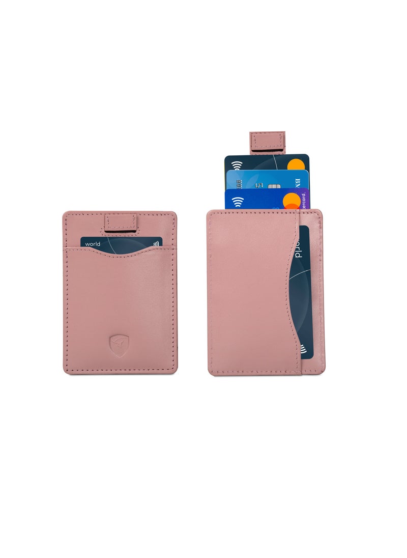 SKENZBI - Slim Wallet for Men Women  Card Holder with RFID Protection Minimalist Pink - Image 1