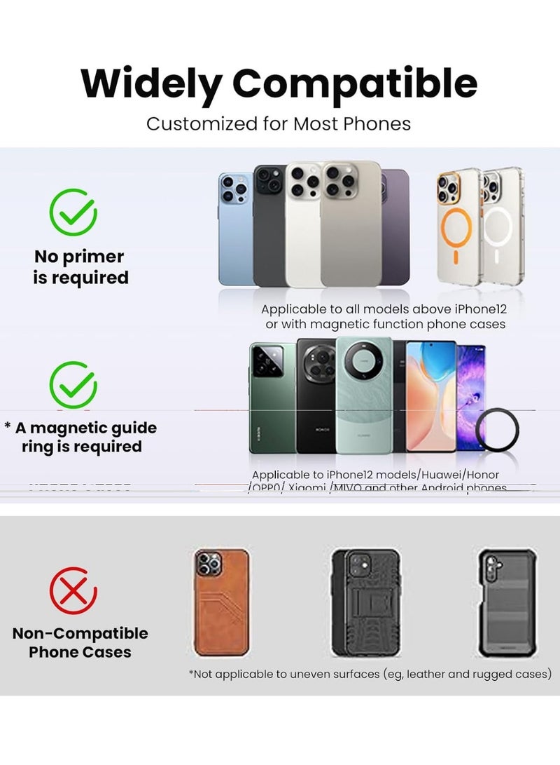 Gerenic Silicone Magnetic Phone Grip - Finger Loop Design Ring for iPhone Back Magnet Phone Holder Compatible with Magnetic Case - Image 4