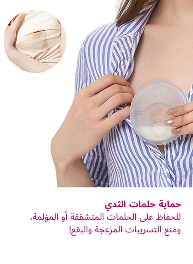 Milk Collector for Breastfeeding, Reusable Silicone Nipple Shields & Milk Catcher, Sore Nipple Saver 2PCS with Cleaning Brush Included - Image 3