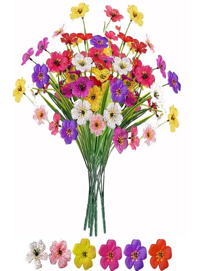 7Queen 6Bundles Artificial Flowers for Indoor,No Fade Fake Plastic Flowers Faux Plants for Decoration Hanging Planters Garden Porch Window Box Home Wedding Farmhouse (Small Flower) - Image 1