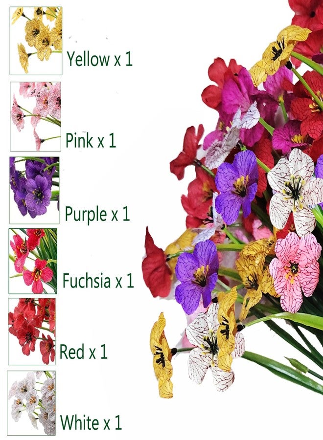 7Queen 6Bundles Artificial Flowers for Indoor,No Fade Fake Plastic Flowers Faux Plants for Decoration Hanging Planters Garden Porch Window Box Home Wedding Farmhouse (Small Flower) - Image 2