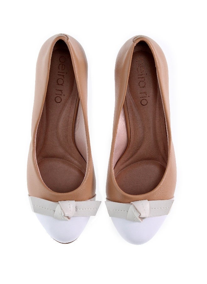 Beira Rio Ladies Mid Heel Shoes Beige | Made In Brazil - Image 5